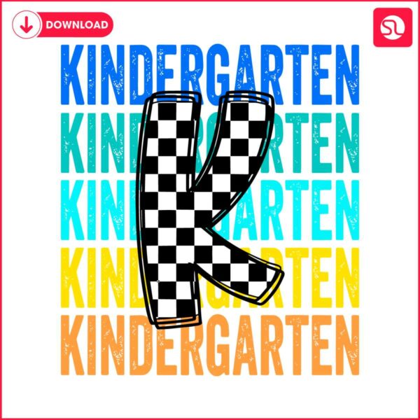 checkered-k-kindergarten-1st-day-of-school-svg