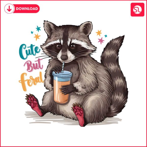 funny-cute-but-feral-raccoon-drinking-png