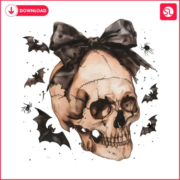 vintage-halloween-skull-bow-gothic-skeleton-png