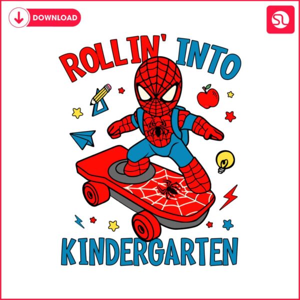 rollin-into-kindergarten-cartoon-spiderman-svg