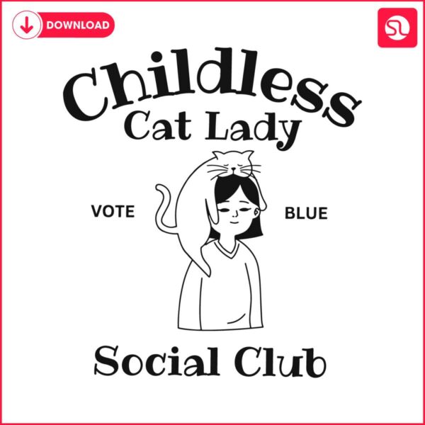 childless-cat-lady-social-club-vote-blue-svg