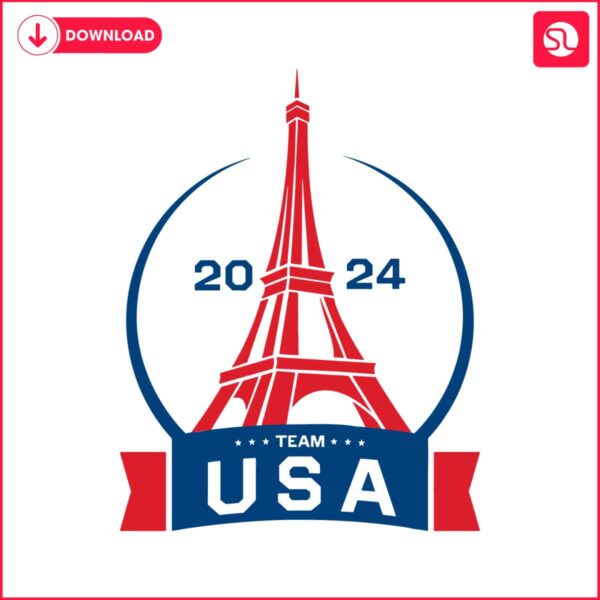 team-usa-2024-eiffel-tower-paris-olympic-svg