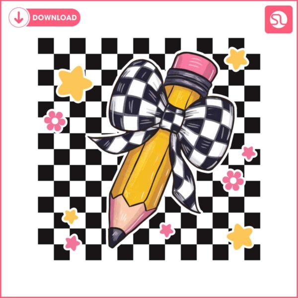 coquette-checkered-pencil-bow-png