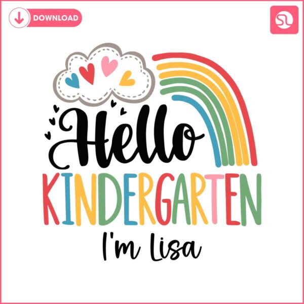 custom-hello-kindergarten-rainbow-svg