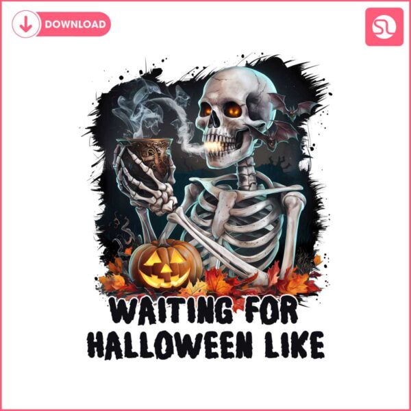 waiting-for-halloween-like-png-skeleton-design-png-vintage-halloween-png-retro-halloween-design-skeleton-shirt-png