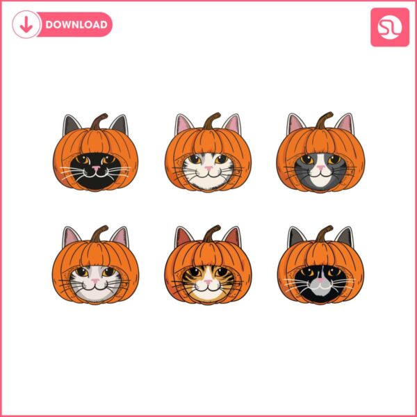 pumpkin-cats-bundle-svg-png-cute-trendy-cat-lovers-halloween-design-for-shirts-stickers-bookmarks-tote-bags-and-more