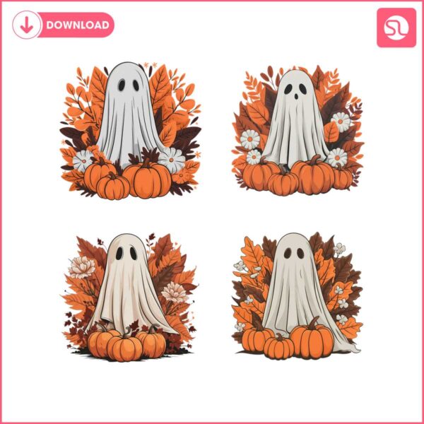 retro-floral-ghost-bundle-cute-halloween-ghost-svg