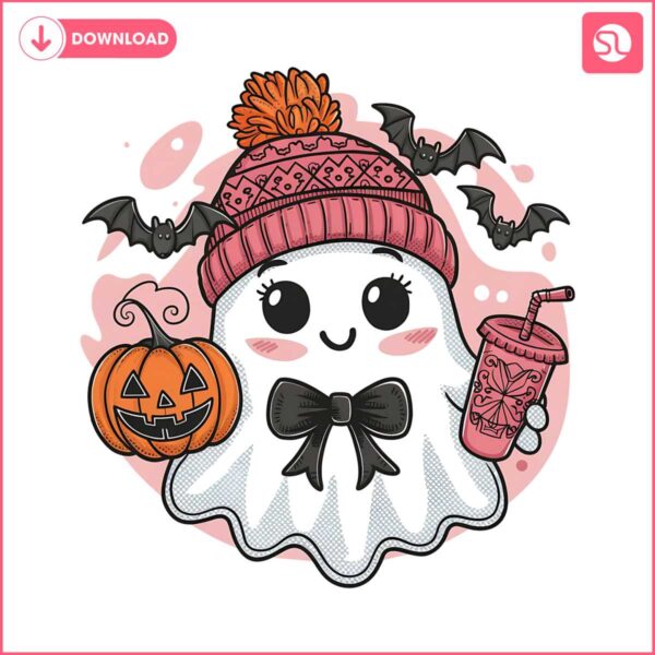 adorable-ghost-png-bundle-coquette-bow-design-hello-fall-pumpkin-png-retro-coffee-club-digital-file