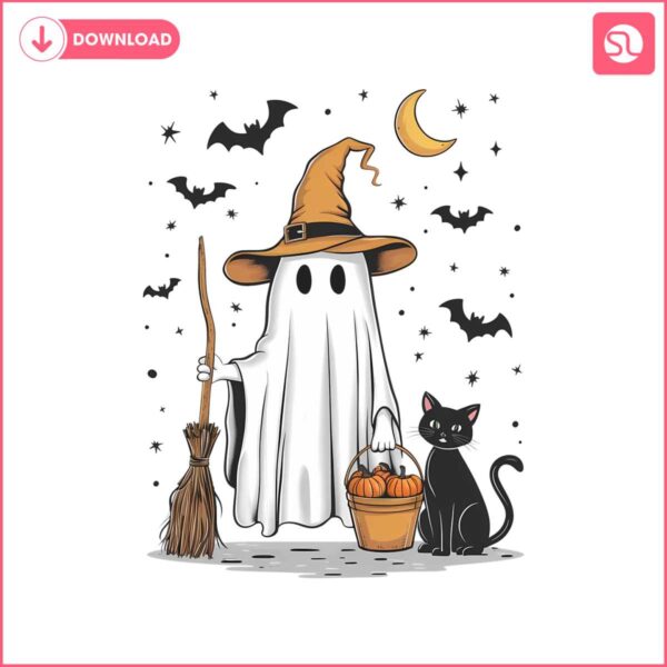 retro-ghost-black-cat-witchy-apparel-ghost-svg