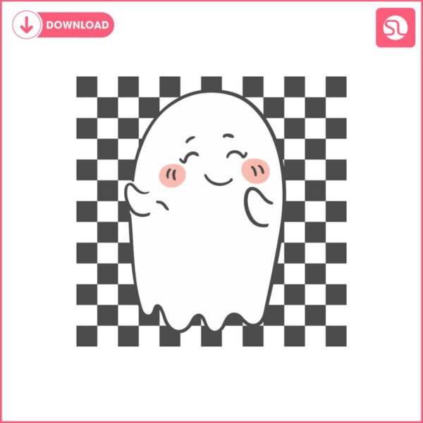 retro-halloween-checkered-ghost-svg