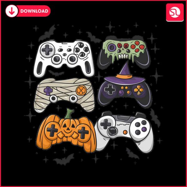 retro-halloween-gaming-controller-shirt-png-skeleton-zombie-halloween-sublimation-design-halloween-shirt-for-kid-png-video-game-png