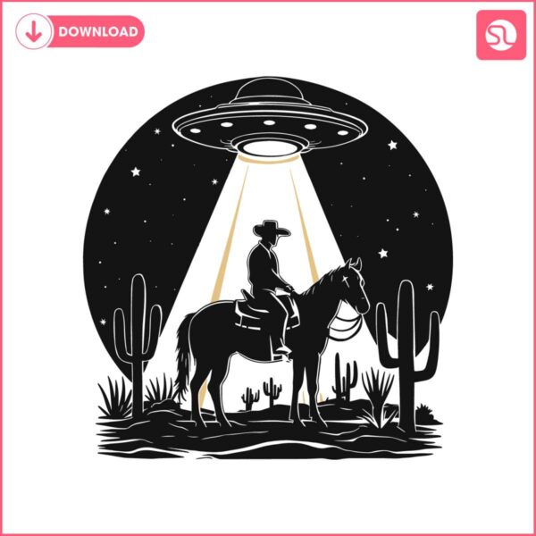 ufo-western-retro-vintage-cowboy-svg