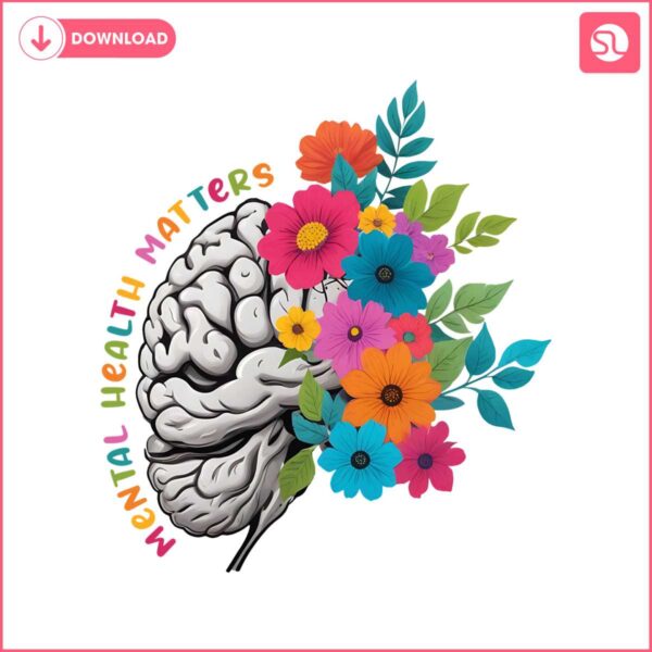 mental-health-matters-floral-brain-png