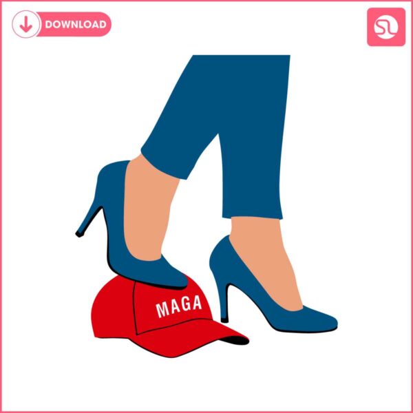 heels-stepping-on-red-maga-hat-svg