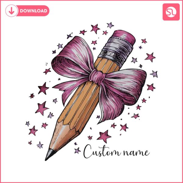 custom-name-teacher-png-design-for-sublimation-dtf-uvdtf-coquette-pencil-with-pink-bow-for-shirts