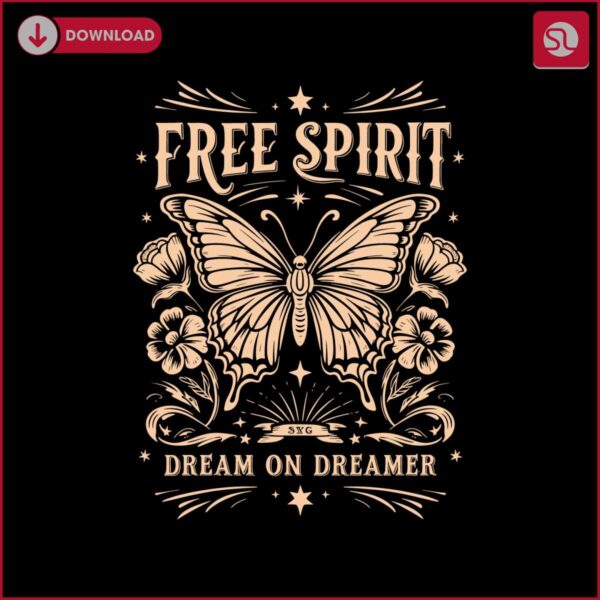 retro-free-spirit-dream-on-dreamer-trendy-svg