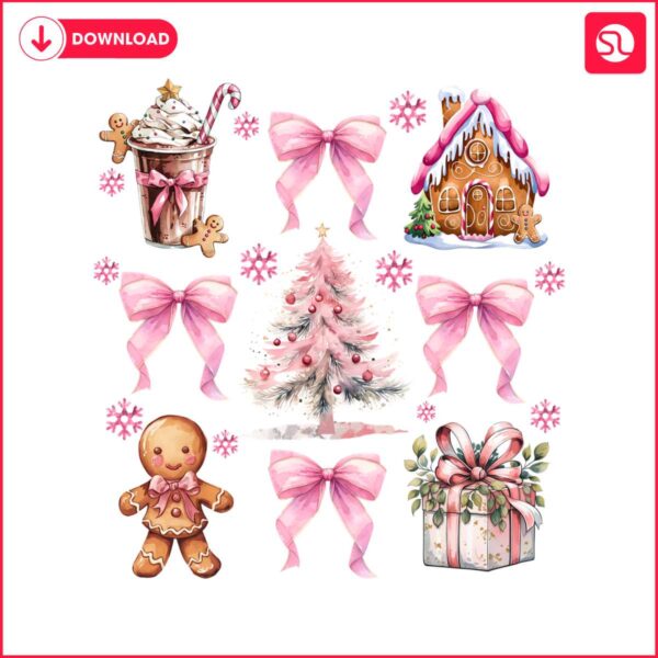 girly-holiday-pink-coquette-christmas-tree-gingerbread-png