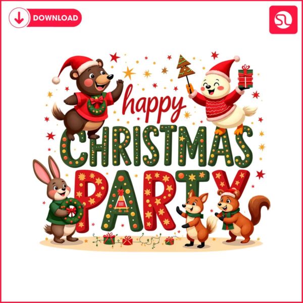 cartoon-happy-christmas-party-2024-christmas-farm-animal-png