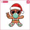 retro-cute-christmas-gingerbread-blowing-bubbles-santa-hat-svg