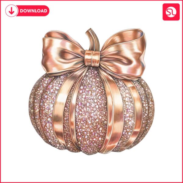 colorful-rose-gold-glitter-pumpkin-png