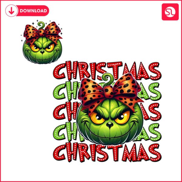 glitter-grinch-pumpkin-leopard-coquette-bow-png