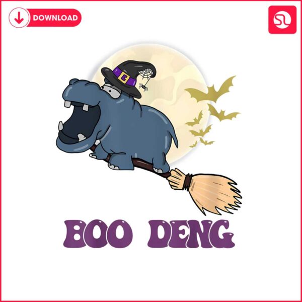 funny-hippo-ride-witch-broomstick-hippopotamus-halloween-moo-deng-png