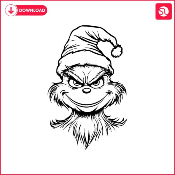 grinch-face-outline-merry-grinchmas-svg