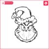 christmas-grinch-head-santa-hat-outline-svg