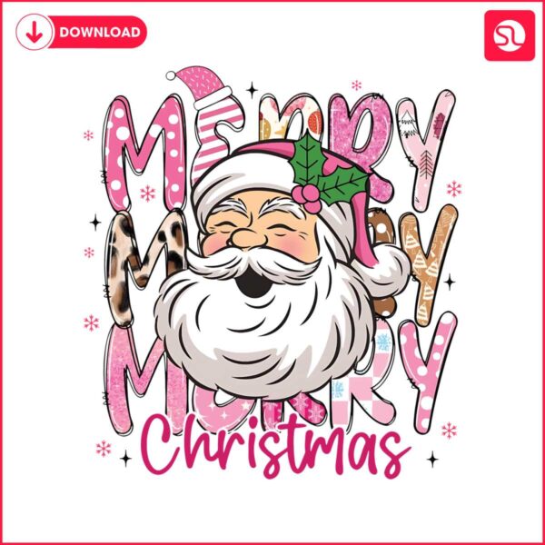 retro-glitter-pink-santa-merry-christmas-santa-claus-png