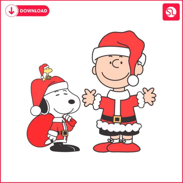 christmas-peanuts-charlie-brown-snoopy-and-woodstock-santa-hat-svg