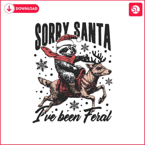 retro-christmas-sorry-santa-funny-raccoon-santa-hat-ive-been-feral-svg