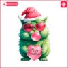 cute-grinch-cat-blowing-bubble-pink-christmas-png