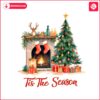 retro-tis-the-season-christmas-fireplace-with-tree-svg