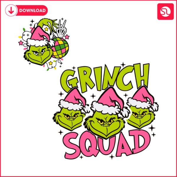 retro-grinch-squad-pink-christmas-santa-hat-svg