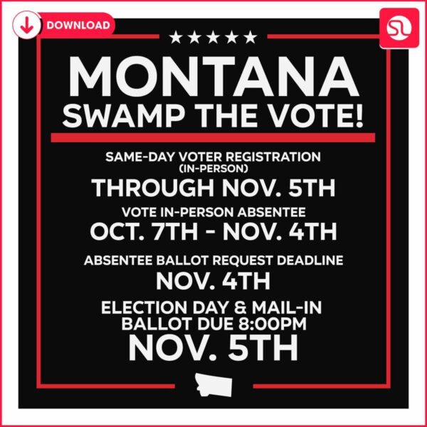 2024 Election Donald Trump Vote in Montana Swamp SVG