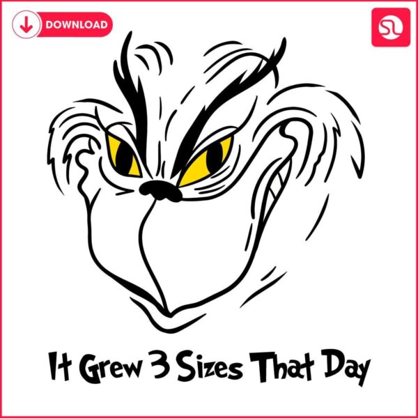 Grinch Face SVG Grows 3 Sizes Today