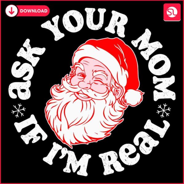 Retro Santa Head SVG Verify with Mom