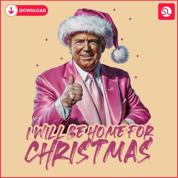 Christmas Trump Pink Santa Hat PNG Home for the Holidays