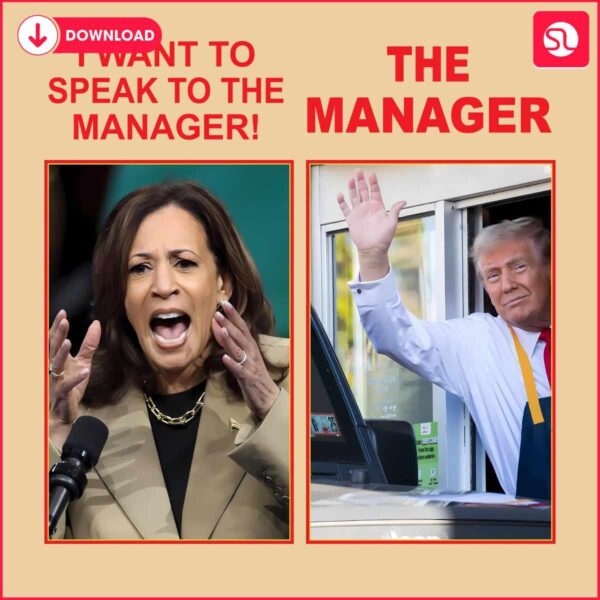 Humorous Chat with Kamala and Trump in Manager Role SVG