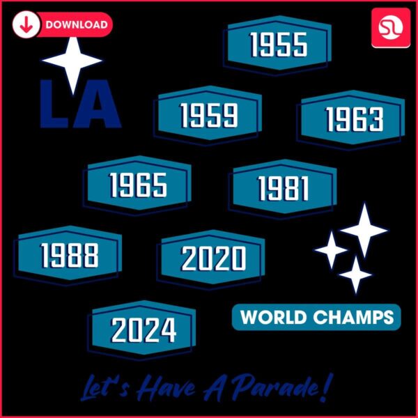 8Time World Champs Los Angeles Baseball SVG