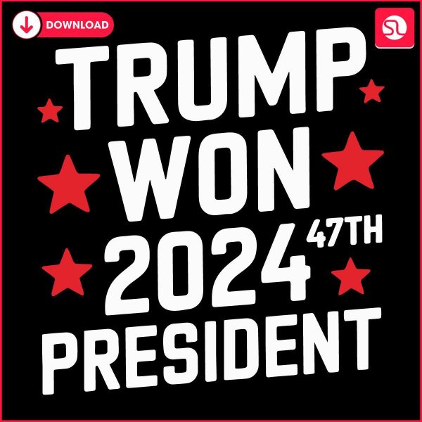 2024 President Trump Wins White House 47th SVG