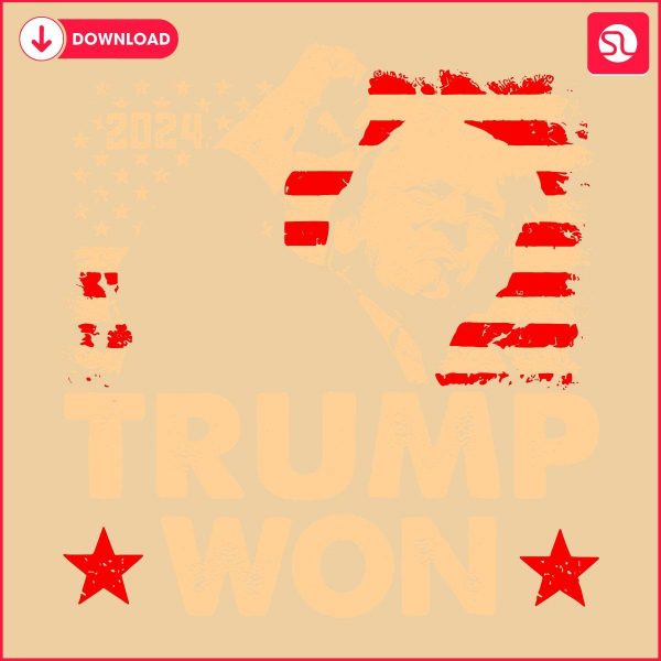 Retro USA Flag 2024 Trump Victory Silhouette SVG