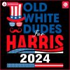 Retro White Gentlemen Backing Harris 2024 USA Flag SVG