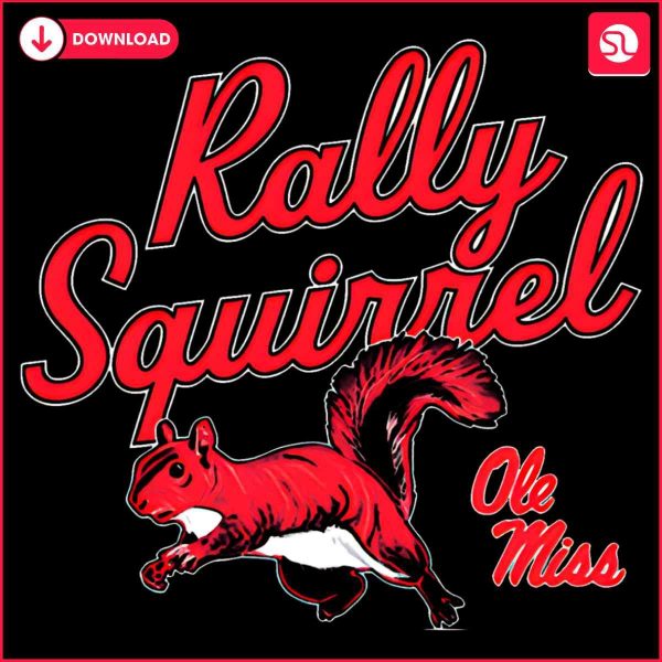 Spirited Rally Squirrel SVG for Ole Miss Rebels Football