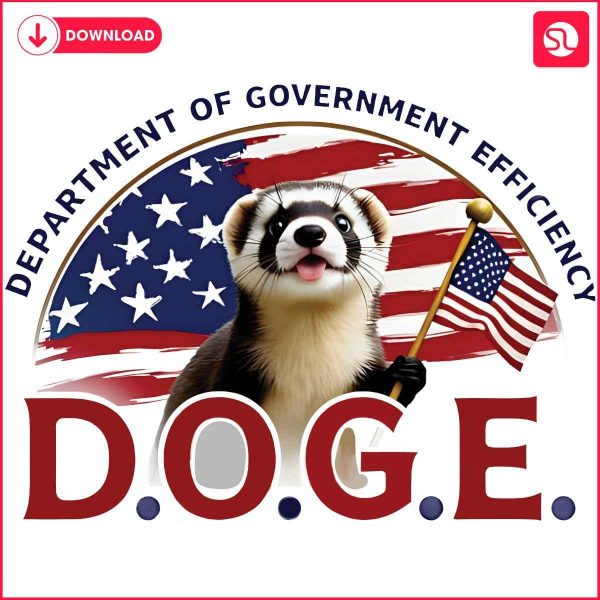 USA Flag PNG with Doge Department for Ferret Efficiency