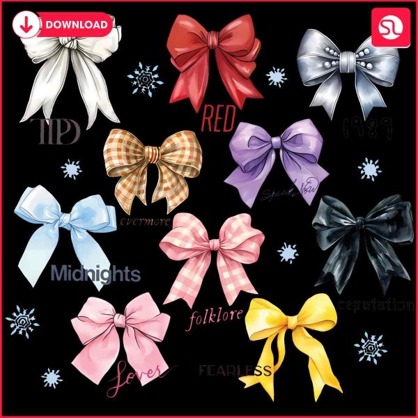 Taylor Swift Xmas Coquette Bow Album Music in PNG Format