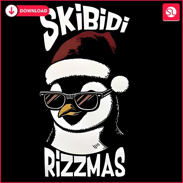 Gen Alpha Slang Christmas Penguin PNG Skibidi Rizzmas