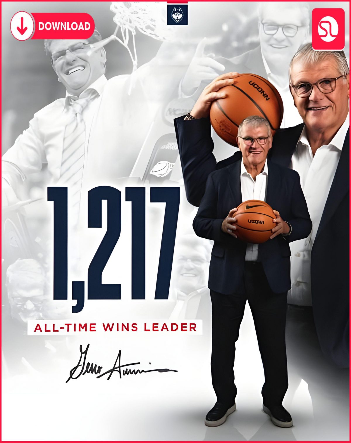 Geno Auriemma Leads with 1217 Wins PNG