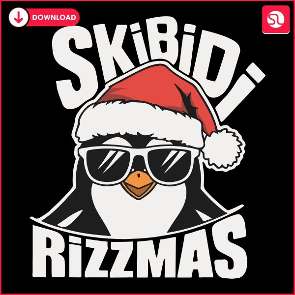 Festive Skibidi Penguin PNG for Christmas