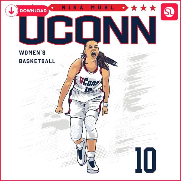 UConn Huskies Nika Muhl 10 Womens Basketball PNG File